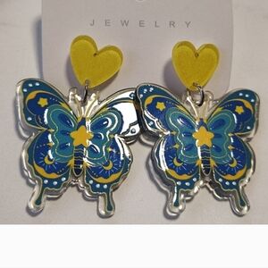 Blue & Yellow Butterfly Earrings